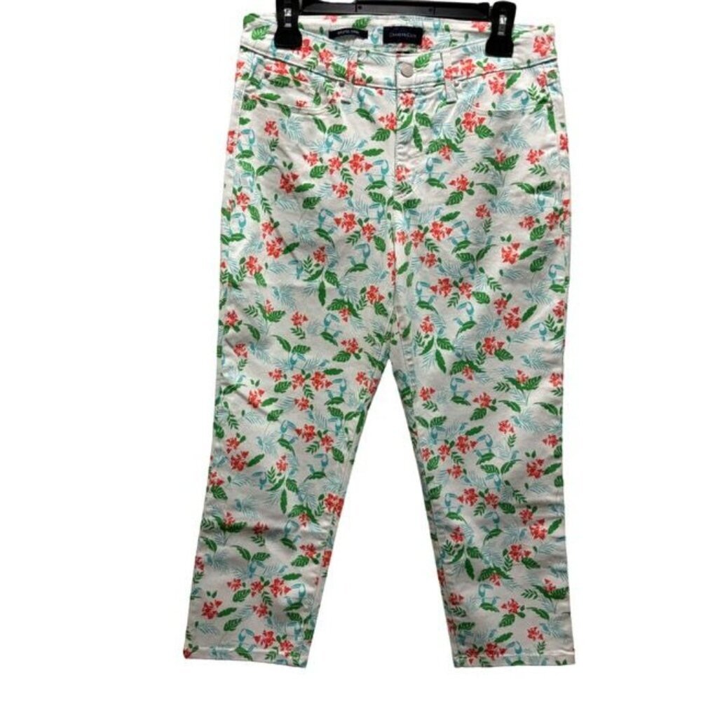 Charter Club Bristol Capri Pants Floral Print Size 6 Cotton/Spandex